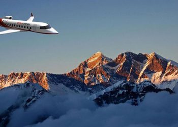 mountain flight tour in nepal